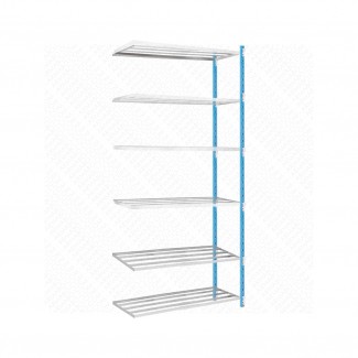 Étagère métallique Agria 6 tablettes tubulaires - Kit suivant F2V Étagère métallique Agria 6 tablettes tubulaires - Kit suivant F2V