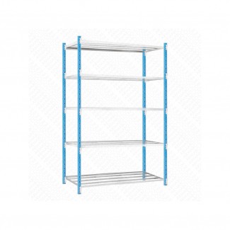 Étagère métallique Agria 5 tablettes tubulaires - Kit départ E4P