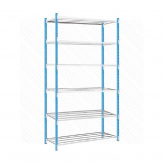 Étagère métallique Agria 6 tablettes tubulaires - Kit départ F4P