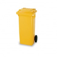 Conteneur à déchets jaune 2 roues - 120 litres