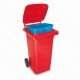 Conteneur à déchets rouge 2 roues - 120 litres