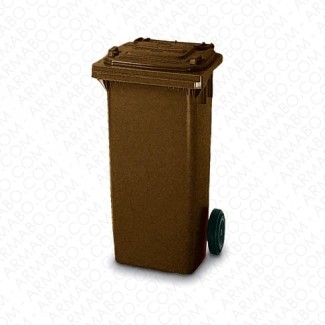 Conteneur à déchets marron 2 roues - 240 litres