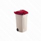 Conteneur à déchets rouge 2 roues - 100 litres