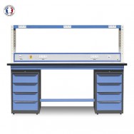 Établi de maintenance avec caissons pieds et étagère - Lino
