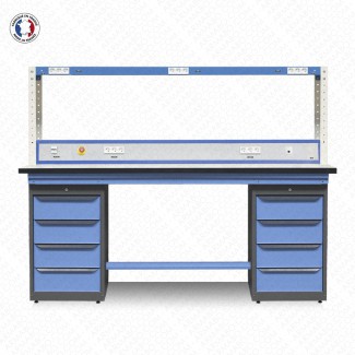 Établi de maintenance avec caissons pieds et étagère - Lino