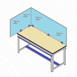 Paroi d’angle en plexiglas H650mm (version droite ou gauche)